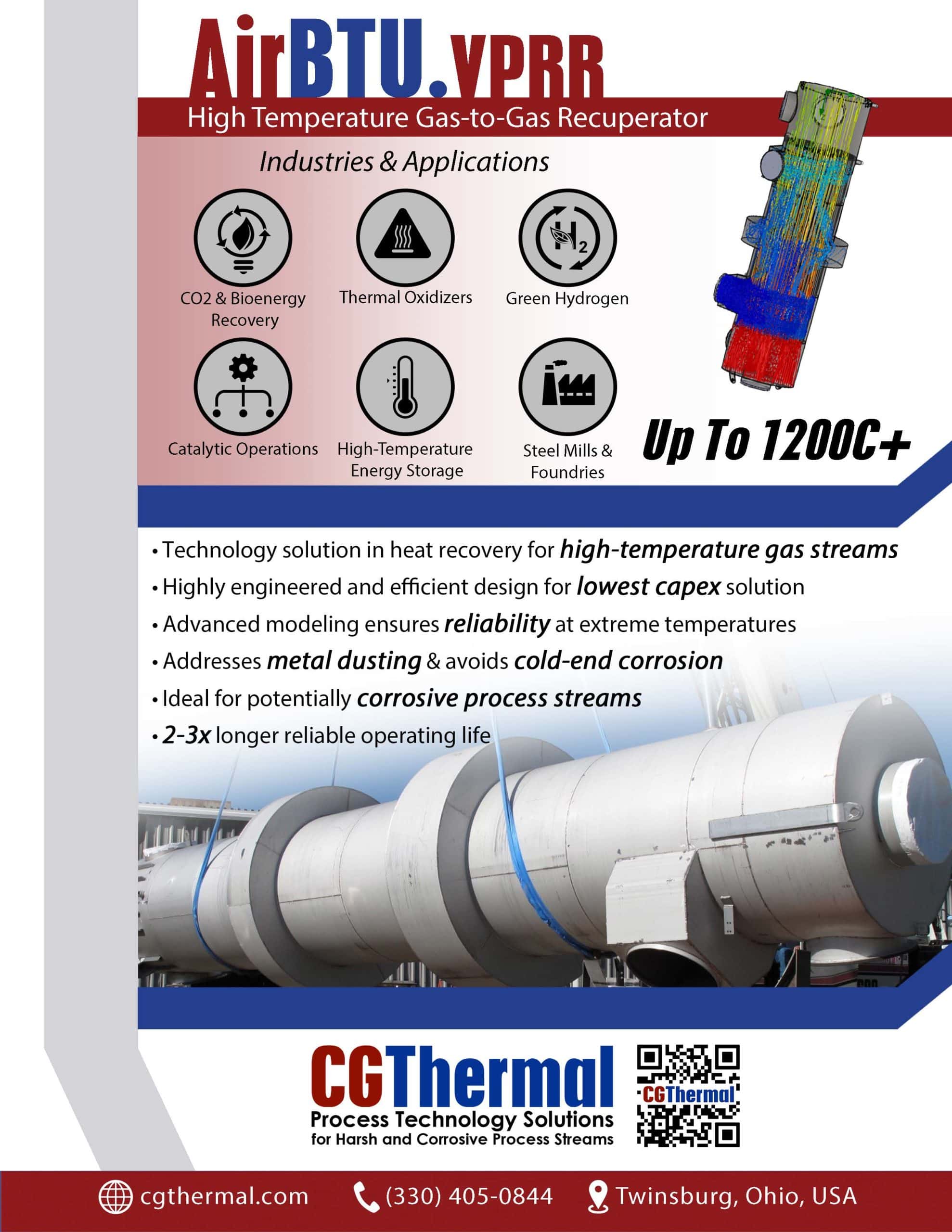AirBTU VPRR High-Temperature Recuperator - CG Thermal